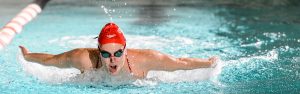 Beata Nelson swimming the butterfly stroke