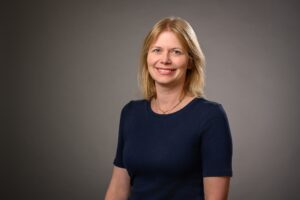 Ellen Marks, director of mental health services with University Health Services at the University of Wisconsin–Madison, is pictured in a studio portrait on Sept. 29, 2025. (Photo by Althea Dotzour / UW–Madison)