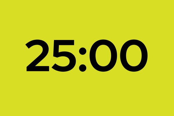 25 minute timer on yellow background