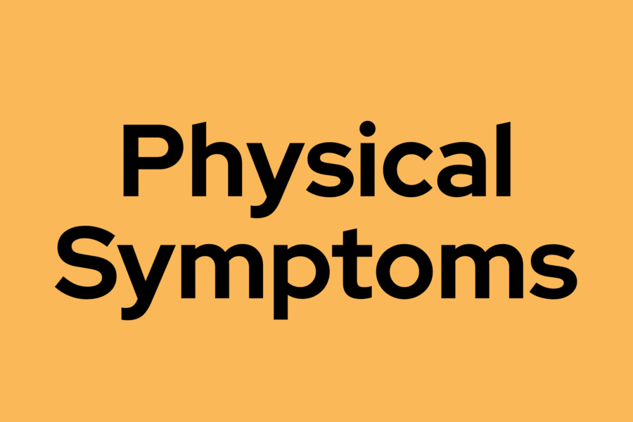 Yellow/Orange background that says "Physical Symptoms"