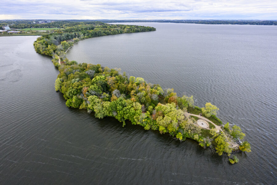 Aerial point of view of picnic point