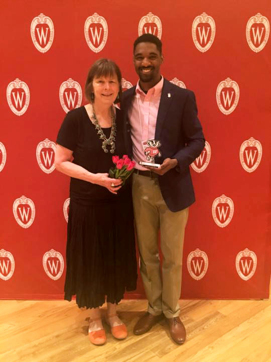 Image of Cotton and Nellis at the awards ceremony.