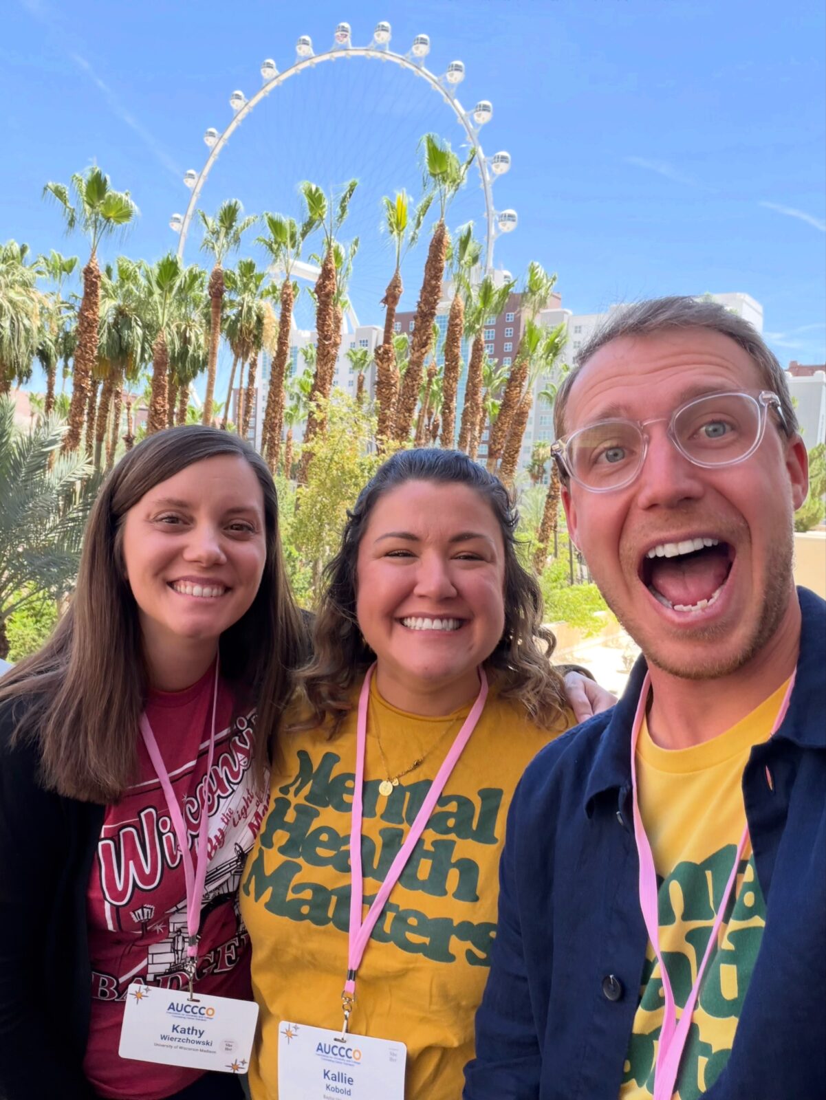 Kathy Wierzchowski (left) pictured with friends at a mental health outreach conference.