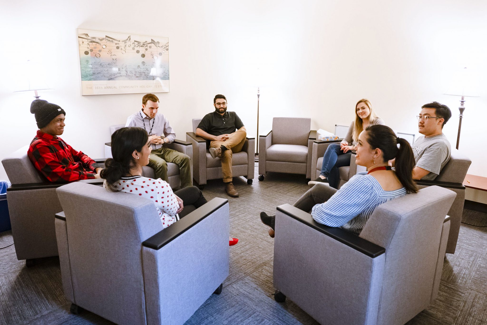 Students participate in group counseling