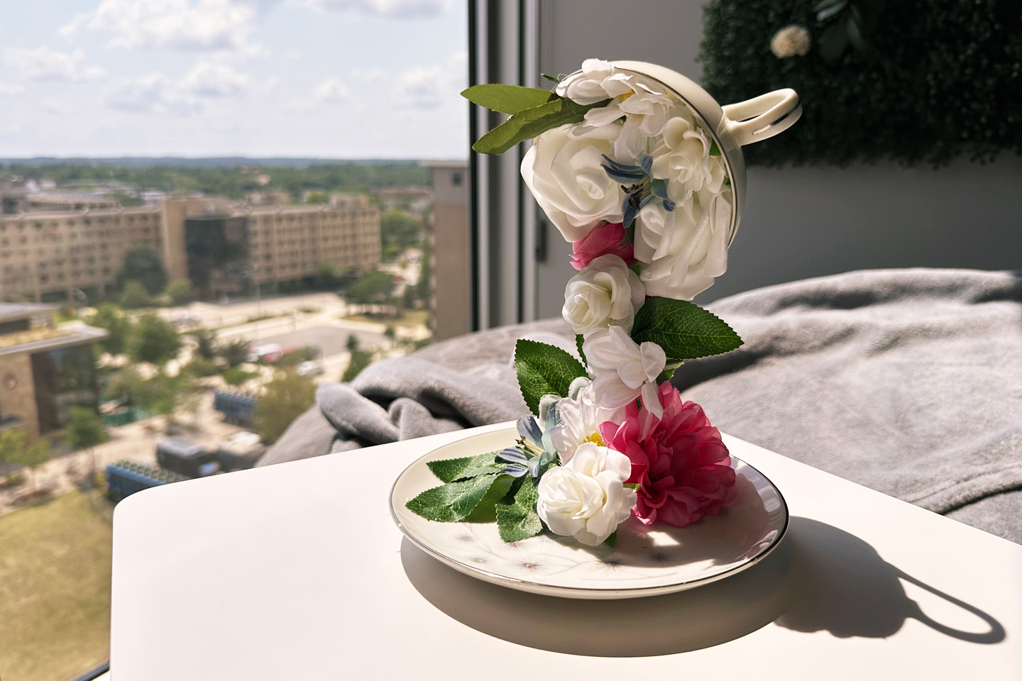 Floating tea cup art activity
